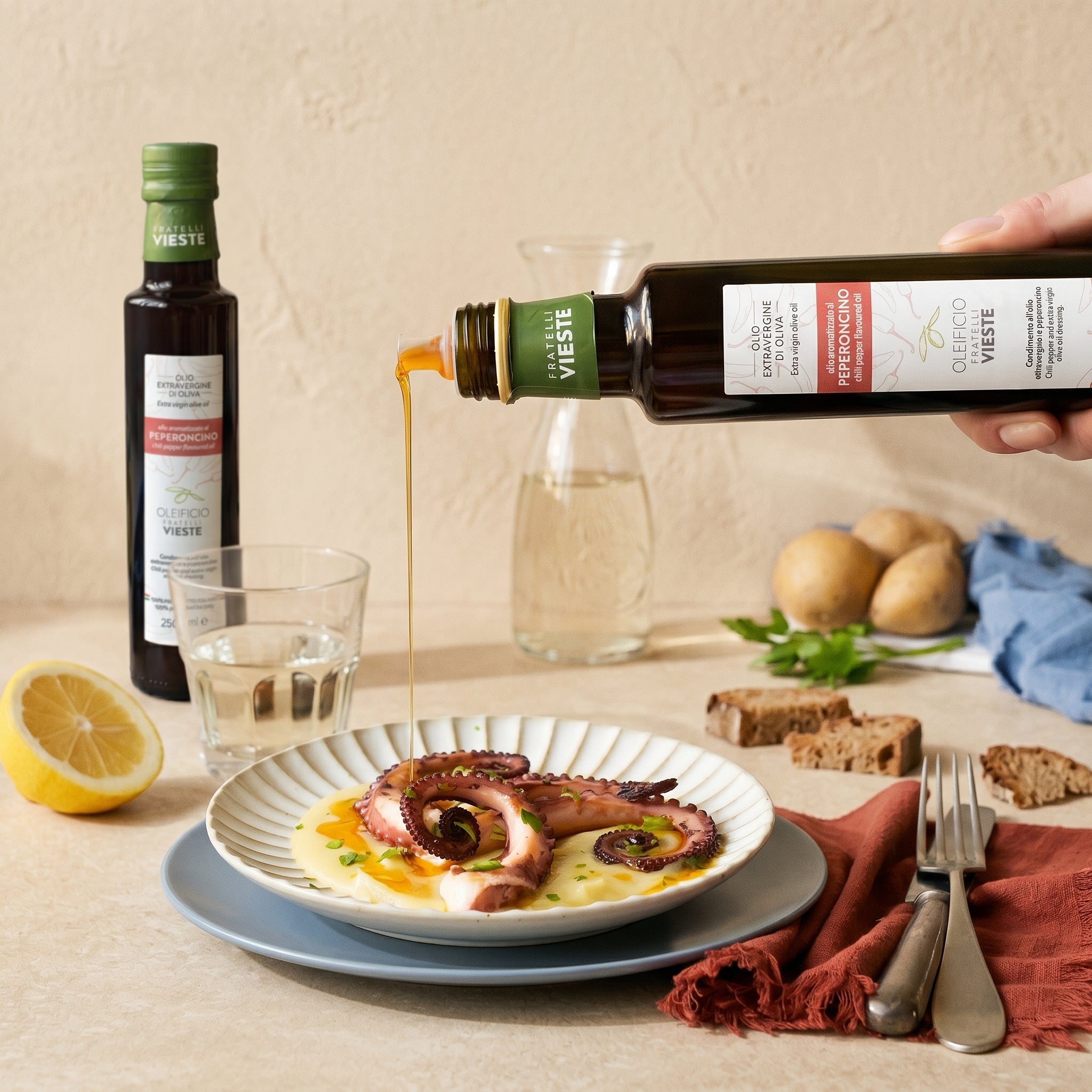 Olio extravergine aromatizzato al peperoncino di Oleificio Fratelli Vieste, Vieste sul Gargano