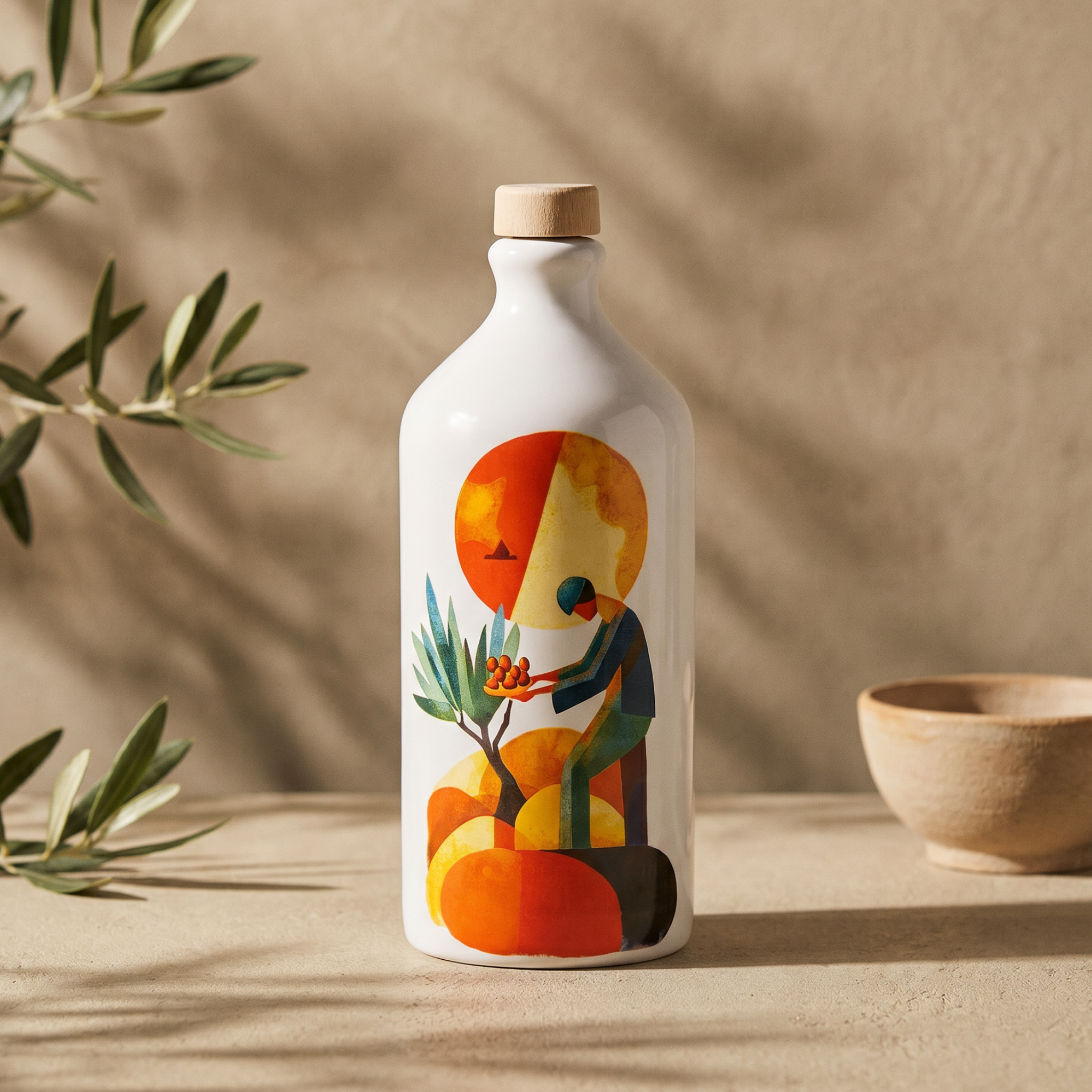 Orcio 40 Raccolti: orcio celebrativo 500 ml con olio extravergine di Ogliarola Garganica. Oleificio Fratelli Vieste