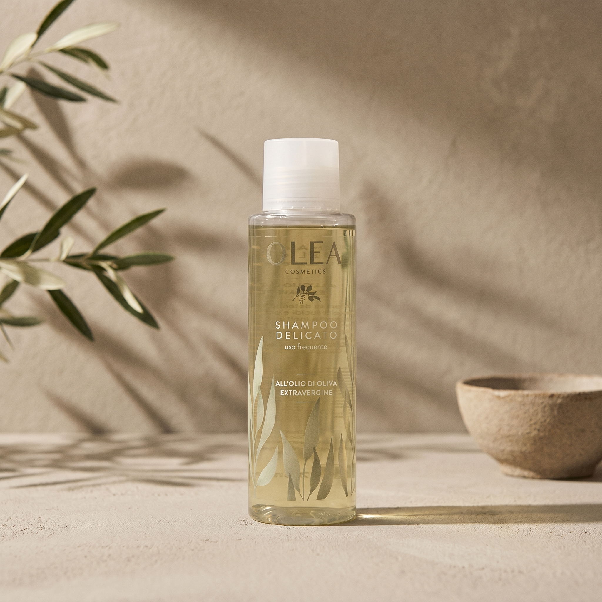 Shampoo delicato Olea Cosmetic all'olio extravergine di oliva. Oleificio Fratelli Vieste
