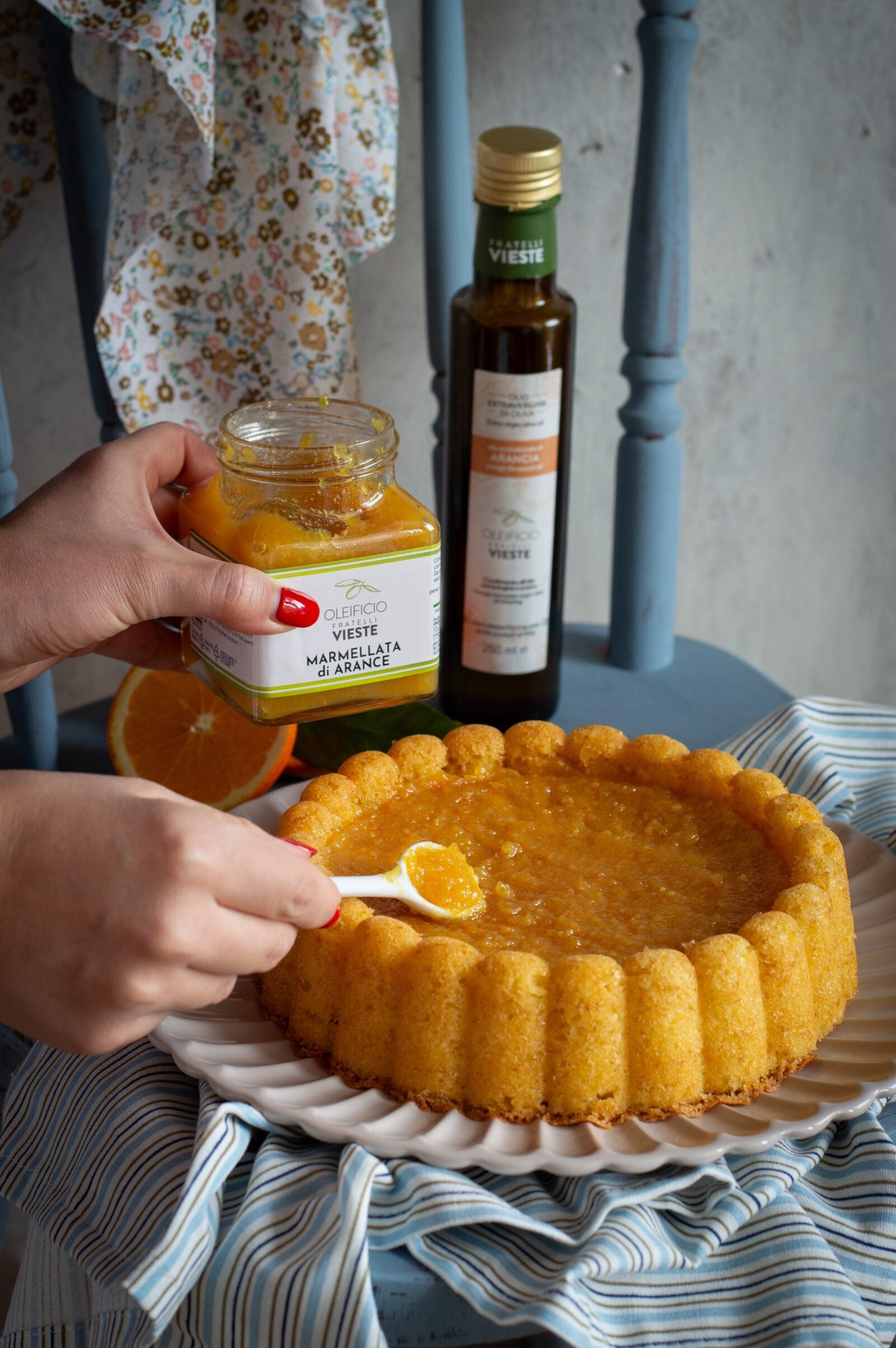Torta soffice all'arancia e olio extravergine di oliva. Oleificio Fratelli Vieste