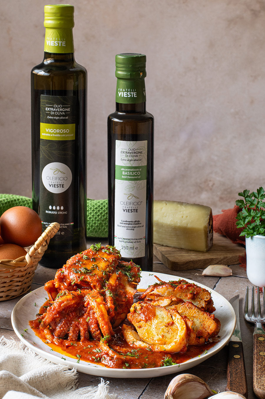 Seppie ripiene alla viestana, ricetta tradizionale del Gargano. Oleificio Fratelli Vieste