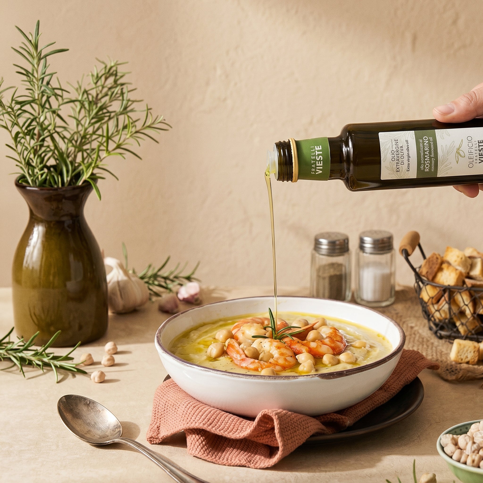 Olio extravergine aromatizzato al rosmarino di Oleificio Fratelli Vieste, Vieste sul Gargano
