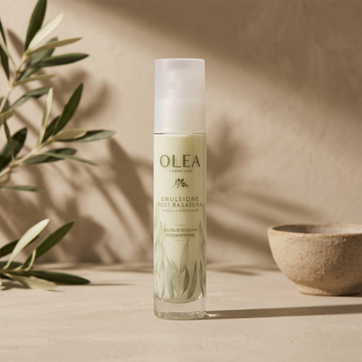 Emulsione post rasatura Olea Cosmetic all'olio extravergine di oliva. Oleificio Fratelli Vieste