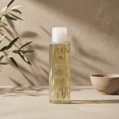 Shampoo delicato Olea Cosmetic all'olio extravergine di oliva. Oleificio Fratelli Vieste